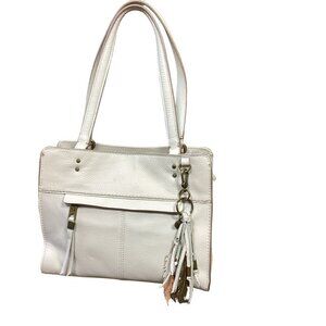 The Sak Alameda Leather Satchel Sand with Dangle #207N